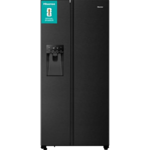 HISENSE RS694N4TFE American-Style Fridge Freezer - Black Stainless Steel
